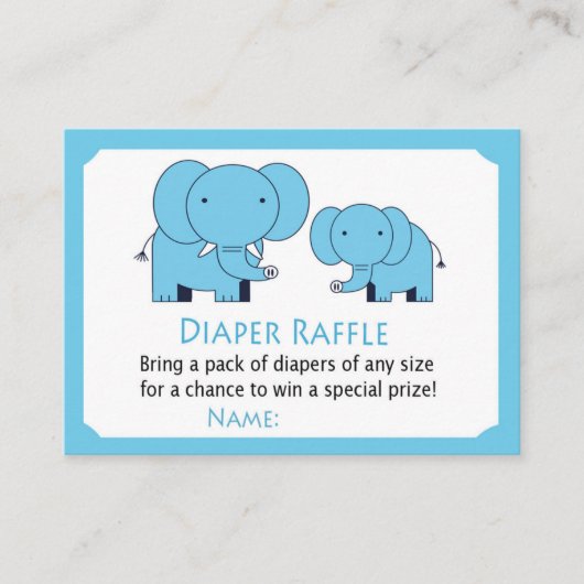 Blauwe olifant, druppelkaartjes plaatskaartje (Voorkant)