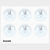 Blauwe Olifant en Strikdas Baby Ex-Libris Sticker (Vel)
