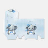 Blauwe Olifant Favor Box Bedankdoosjes (Uitgevouwen)