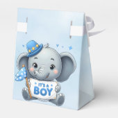 Blauwe Olifant Favor Box Bedankdoosjes (Achterkant)