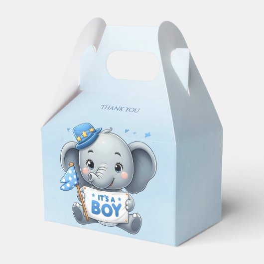 Blauwe Olifant Favor Box Bedankdoosjes (Achterkant)