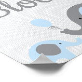 Blauwe olifant Gelieve een blokgebarentaal te onde Poster (Hoek)