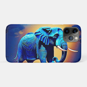 Blauwe olifant gloed ontwerp Case-Mate iPhone case