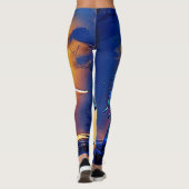 Blauwe olifant gloed ontwerp leggings (Achterkant)