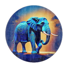 Blauwe olifant gloed ontwerp snijplank