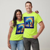Blauwe olifant gloed ontwerp t-shirt (Unisex)