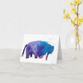 Blauwe Olifant • Gracie Glaser, Leeftijd 6 Kaart (Gele Bloem)