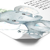 Blauwe olifant groen op maat maak je eigen bord poster (Hoek)