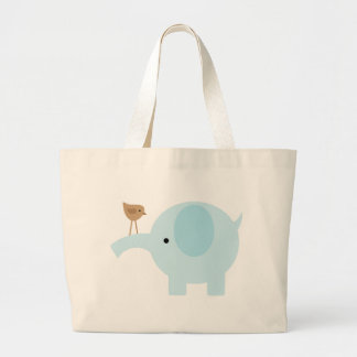 Blauwe olifant grote tote bag