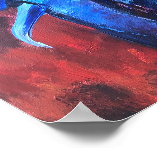 blauwe olifant, het afbeelding van Ganesha, brengt Poster (Hoek)