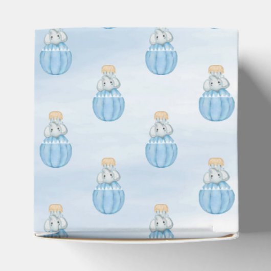Blauwe Olifant Hete Luchtballon Favor Box Bedankdoosjes (Bovenkant)