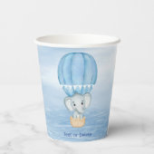 Blauwe Olifant Hete Luchtballon Papier Cups Papieren Bekers (Achterkant)