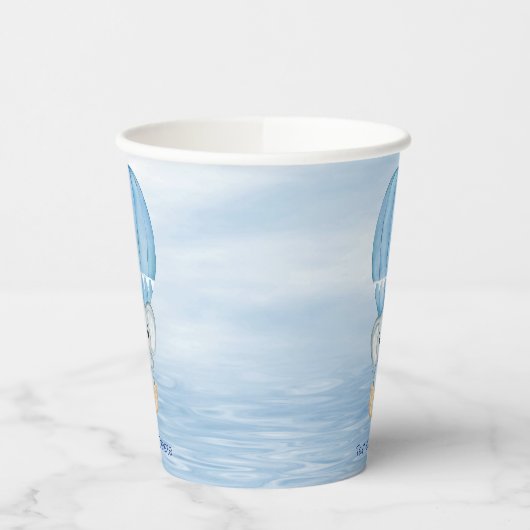 Blauwe Olifant Hete Luchtballon Papier Cups Papieren Bekers (Links)