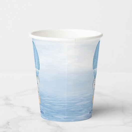 Blauwe Olifant Hete Luchtballon Papier Cups Papieren Bekers (Rechts)