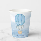 Blauwe Olifant Hete Luchtballon Papier Cups Papieren Bekers (Voorkant)