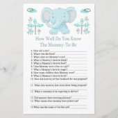 Blauwe olifant Hoe goed ken je baby shower? (Voorkant)
