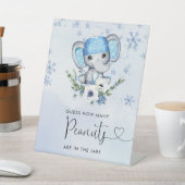 Blauwe olifant Hoeveel pinda's zijn er in de pot Reclamebord Met Voetstuk (Insitu)