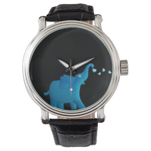 blauwe olifant horloge