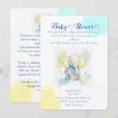 Blauwe olifant illustratie save the date (Voorkant / Achterkant)