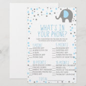Blauwe olifant in je Baby shower Briefpapier (Voorkant / Achterkant)