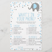 Blauwe olifant in je Baby shower Briefpapier (Voorkant)