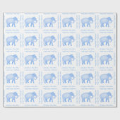 Blauwe olifant - Indische olifant - Baby Boy Cadeaupapier (Vlak)