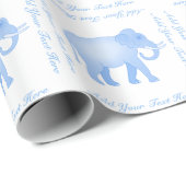 Blauwe olifant - Indische olifant - Baby Boy Cadeaupapier (Rol Hoek)