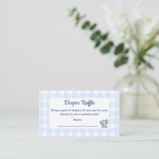 Blauwe Olifant Jongens Baby Shower Luier Loterijka Visitekaartje