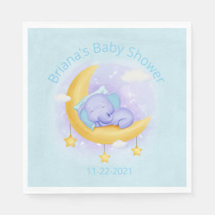 Blauwe Olifant Jongens Baby Shower Servet