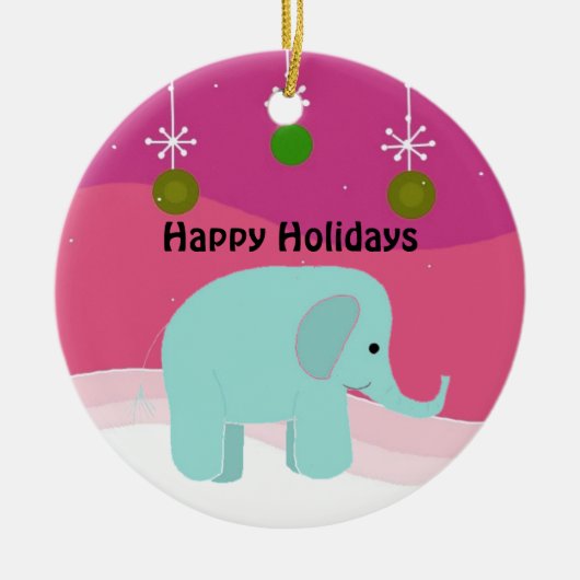 Blauwe Olifant Kerst Ornament (Voorkant)