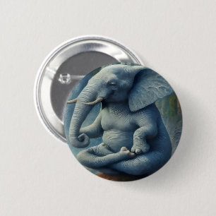 Blauwe Olifant Knop Ronde Button 5,7 Cm