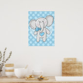 Blauwe Olifant - Knuffel Kamer voor Jonge Jongens Poster (Keuken)