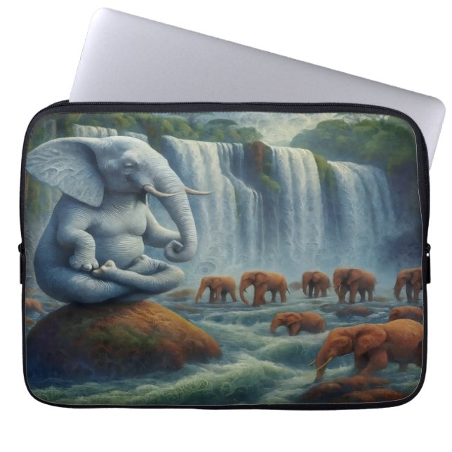 Blauwe Olifant Laptophoes Laptop Sleeve (Voorkant)