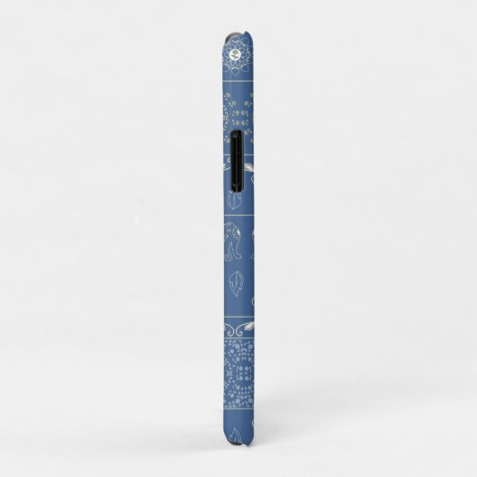 Blauwe Olifant Mandala Case-Mate iPhone Case (Achterkant/rechts)