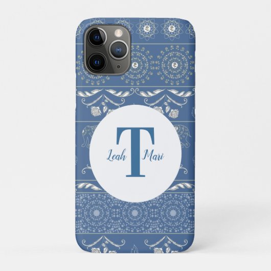 Blauwe Olifant Mandala  Case-Mate iPhone Case (Achterkant)