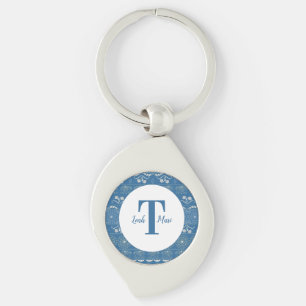 Blauwe Olifant Mandala Sleutelhanger