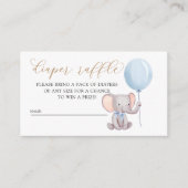 Blauwe olifant met ballonluier informatiekaartje (Voorkant)