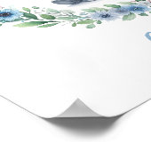 Blauwe Olifant met Bloemenkrans Poster (Hoek)