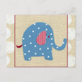 Blauwe olifant met witte pooldots briefkaart (Voorkant)