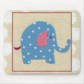 Blauwe olifant met witte pooldots muismat (Voorkant)