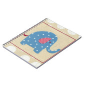Blauwe olifant met witte pooldots notitieboek (Linkerzijde)