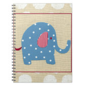 Blauwe olifant met witte pooldots notitieboek (Voorkant)