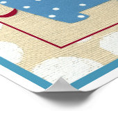 Blauwe olifant met witte pooldots poster (Hoek)