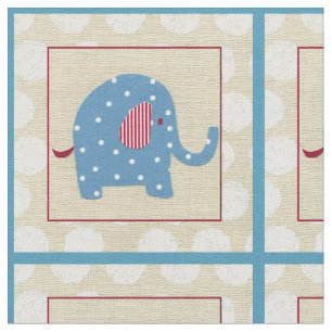 Blauwe olifant met witte pooldots stof