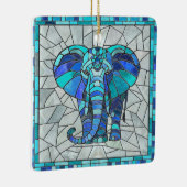 Blauwe Olifant mozaïek kunst Keramisch Ornament (Rechts)