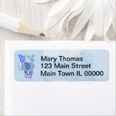 Blauwe Olifant Oh Boy Baby Shower Label Kunst (Insitu)