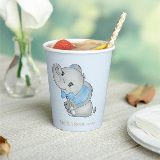 Blauwe Olifant Papieren Bekertje Baby Shower Bekers