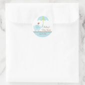 Blauwe Olifant Paraplu Baby shower Sticker (Tas)