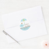 Blauwe Olifant Paraplu Baby shower Sticker (Envelop)