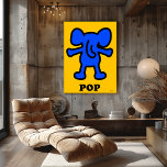 Blauwe Olifant Pop Art – Krachtige Dieren Silhouet Poster<br><div class="desc">Deze blauwe olifant pop art poster bevat een krachtige silhouet tegen een heldere gele achtergrond. Met dikke contouren en speelse stijl maakt het deel uit van de Pop Animal Collectie, ideaal voor kleurrijke interieurs, moderne decoratie of kinderkamers.</div>
